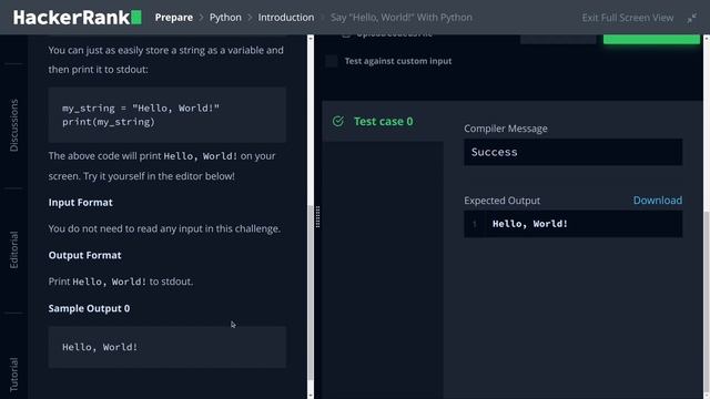 Say "Hello, World!" With Python | Python | Hackerrank | Tamil