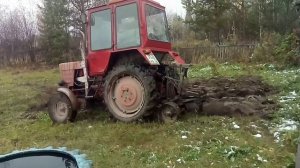 Т 25 с самодельным плугом 2-30 или 3-30 в работе. Часть 2.