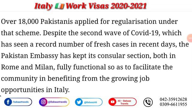 Italy work visa || Italy Seasonal work visa 2020 || Good News || Decreto Flussi || Babaaz Travels