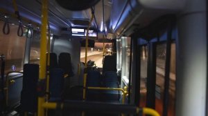 Sweden, Stockholm, bus 583 night ride from Arlanda to Märsta Station