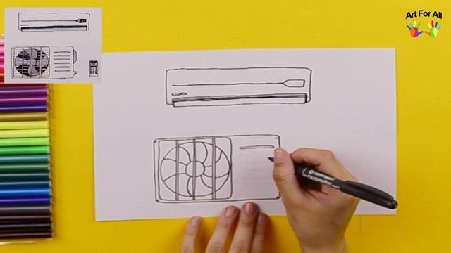 How to draw an air conditioner