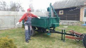 Самосвальный прицеп для минитрактора трёхстороннего свала(Ветеран)