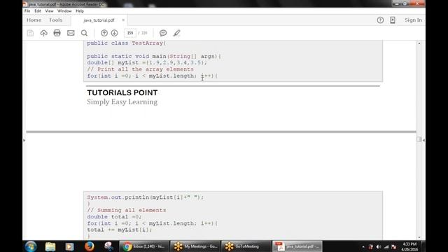 Programming in Java : Chapter-14 Java Arrays (Array Variables)