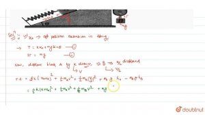 Calculate the angular frequency of the system shown in fingure. Friction is absent everywhere an...