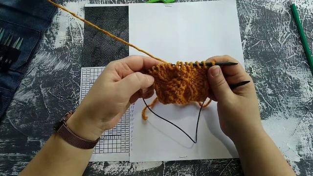 #узорспицами #вязание #шапкаспицами  Красивый фактурный узор спицами. МК узор  "жемчужная" коса .