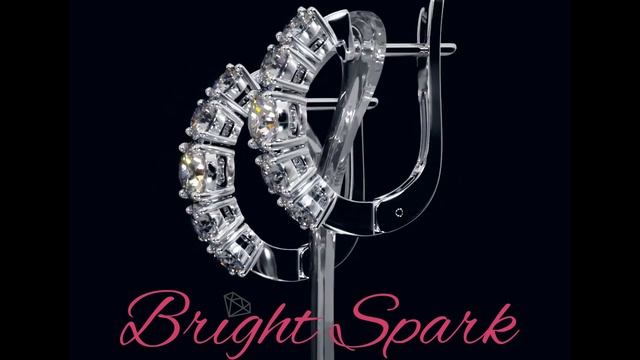 Классические серьги  белого золота с дорожкой камней Erika 2,6 карат от Bright Spark