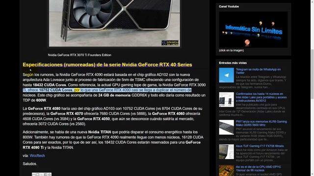 La Nvidia GeForce RTX 4090 llegará en Octubre y la RTX 4080 en Noviembre смотреть онлайн