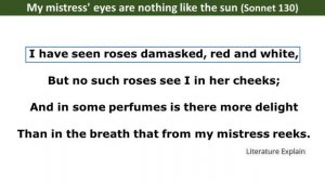 Sonnet 130 by William Shakespeare Summary In Hindi - My Mistress Eyes are Nothing like the Sun ❤️