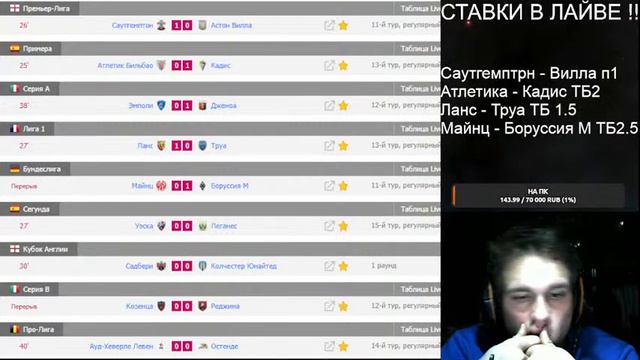 Футбол Прямая трансляция. Саутгемптон - Астон Вилла , Атлетика - Кадис . можно делать в эфире ставк смотреть онлайн