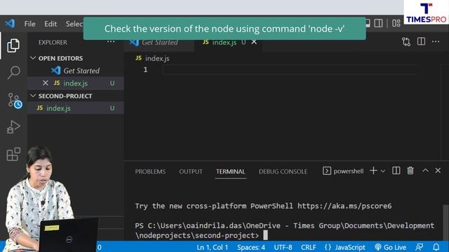 Creating a Node project in VS code  | Free Courses | TimesPro