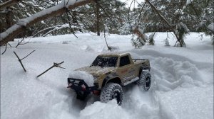 Traxxas trx-4 sport уничтожает зимнее бездорожье!Первый тестовый выезд.Часть 1