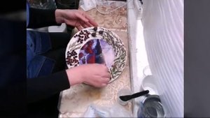 Зимний декор тарелки. Техника Терра .Diy.