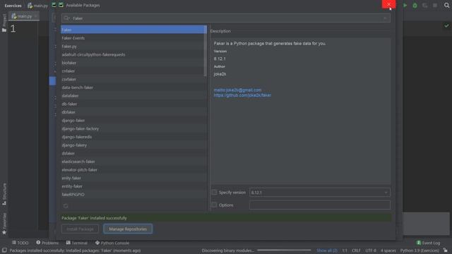 Exercice corrigé #91 : Générer des données aléatoires avec le module Faker | Python смотреть онлайн