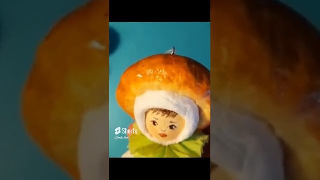 Ватные игрушки КуклАтель. Куколка из ваты - Мальчик-гриб или Гриб-мальчик)). Кому как нравится.