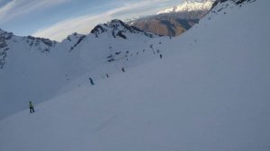 Красная Поляна. Спуск с Черной Пирамиды. Трасса Аибга