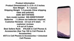 Samsung Galaxy S8 Plus 64GB SM G955FD Dual Sim FACTORY UNLOCKED International Version