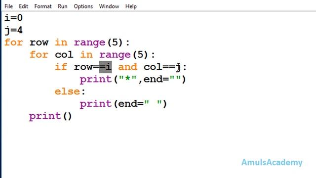 Python Pattern Programs - Printing Stars in X Shape