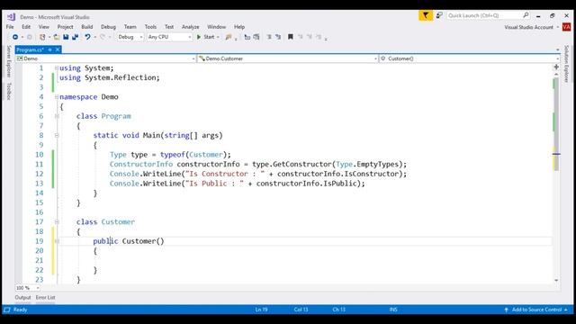 C# default constructor access modifier