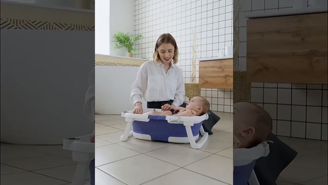 Силиконовая, складная детская ванночка с температурой NEW!!! смотреть онлайн