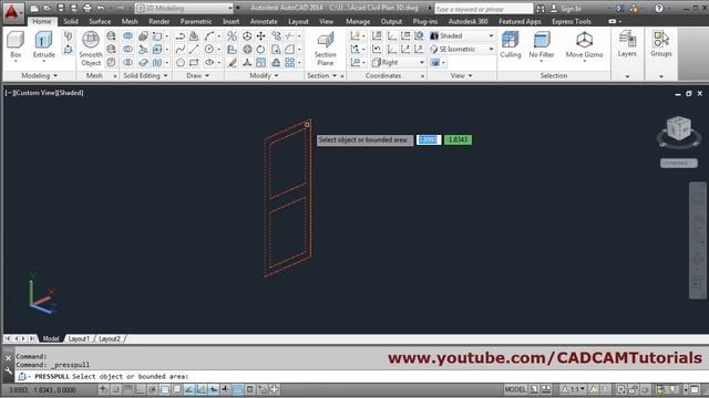 AutoCAD 3D House Modeling Tutorial Beginner Basic - 2