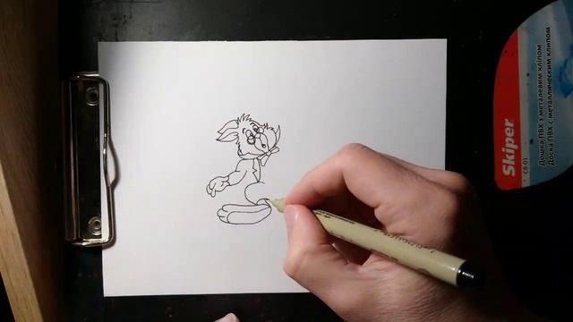 Рисуем белого кролика из м/ф "Алиса в стране чудес"