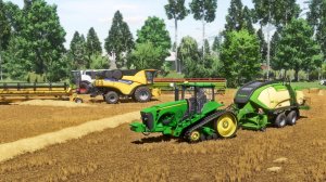 Farming Simulator 22 / Карта Landersum / Прессование соломы John Deere 8430T