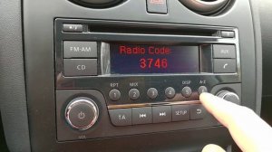 Ввод кода магнитолы НИССАН КАШКАЙ