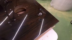 Плинт на два тонарма для проигрывателя винила TRIO KP-7700(палисандр +рояльный лак)