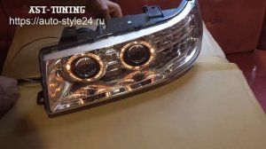 Тюнинг фары Ваз 2110, 2111, 2112, Agressor, хром, с ангельскими глазками