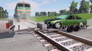 машины против железной дороги.