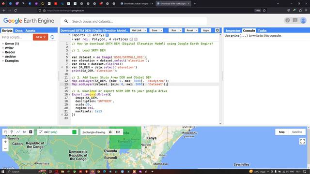 Download SRTM DEM using Google Earth Engine смотреть онлайн
