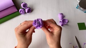 Цветы из фоамирана Пионы быстрым способом / DIY Flores de foami / How to make peony flower from foa