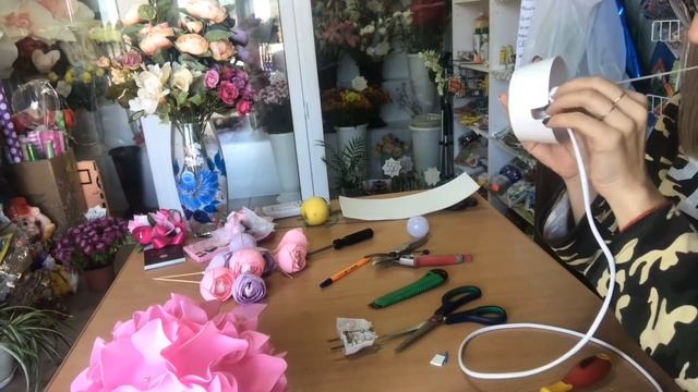 Гортензия из фоамирана. Настольный светильник своими руками. Электрика смотреть онлайн