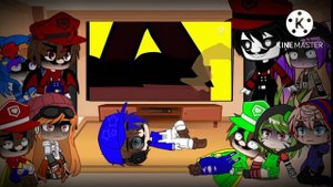 smg4 crew react to Mario exe vs Mx vs Devil Mario vs Sonic exe gacha club