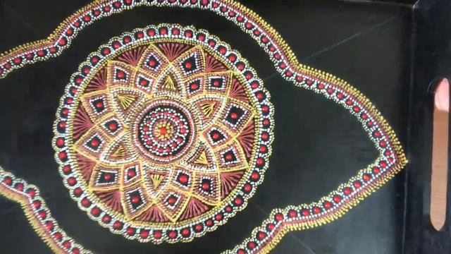 667. Точечная роспись подноса. Painting wooden tray. смотреть онлайн