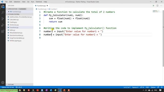 Python Code: #10 Create & Work with Functions in Python