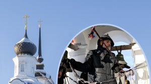 Звонарь Владимир Червяков. Колокольня храма свт. Николая Чудотворца, Николо-Бережки, 10.01.2024 г.