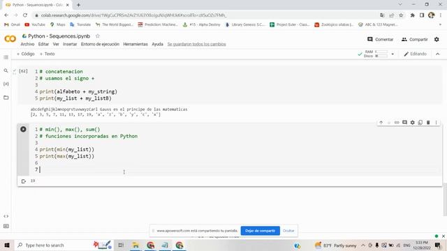 Listas. Funciones min, max, sum, index y count смотреть онлайн