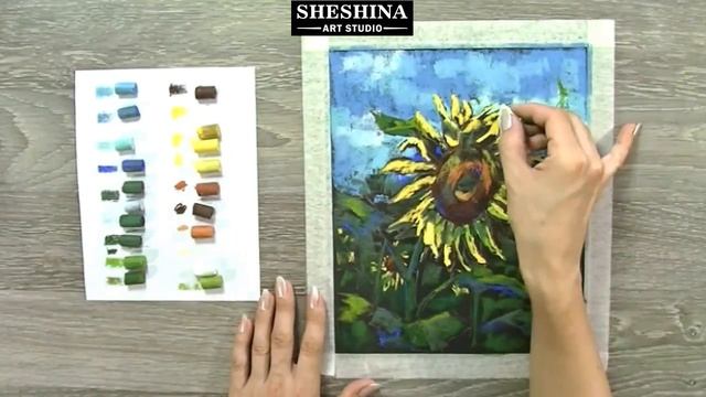 How to draw a sunflower with soft pastels ? FLOWERS смотреть онлайн