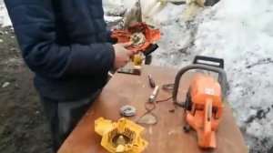 Переделка стартера на хусварны с пружиной лёгкого пуска.