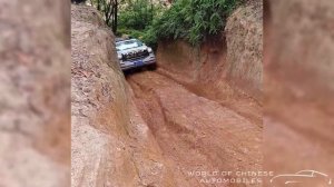 Танк 500 проходит по бездорожью на дороге с наклоном 30-45 градусов.##исследоватьприроду #tank500