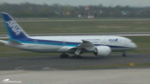 First flight of All Nippon ANA 787-8 at Dusseldorf Airport DUS