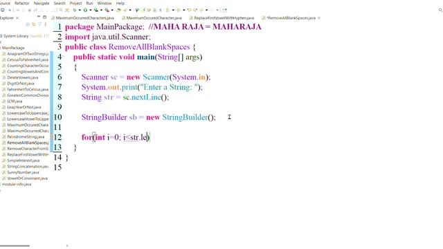 REMOVE ALL BLANK SPACES USING JAVA IN TAMIL