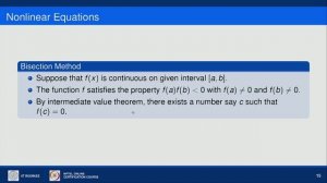 Introduction to Non-linear equations and Bisection method