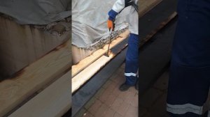 Обжиг лиственницы для террасы