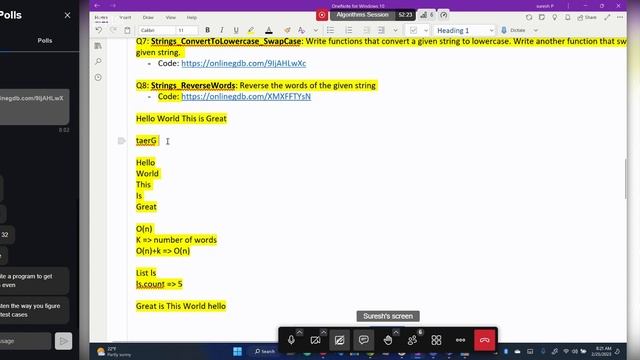 Session#59 on String Algorithms-ConvertToLowerca Swapcase Reverse the Words смотреть онлайн