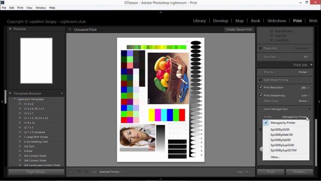Настройка драйверов принтера Epson L800