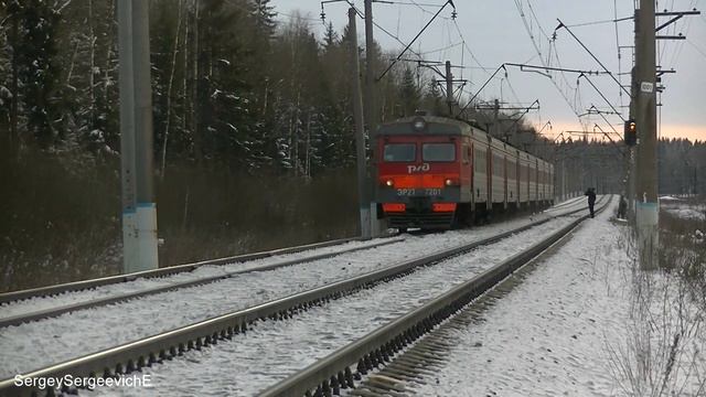Электропоезд ЭР2Т-7201 перегон Кубинка-2 - Лукино