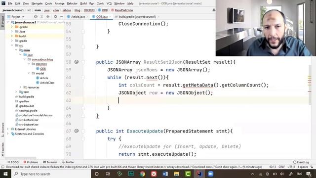 63  Modern Java Web   Create function that takes ResultSet and Returns JsonArray