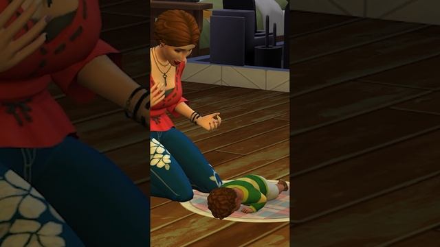 Учим Младенца лежать на животе в The Sims 4